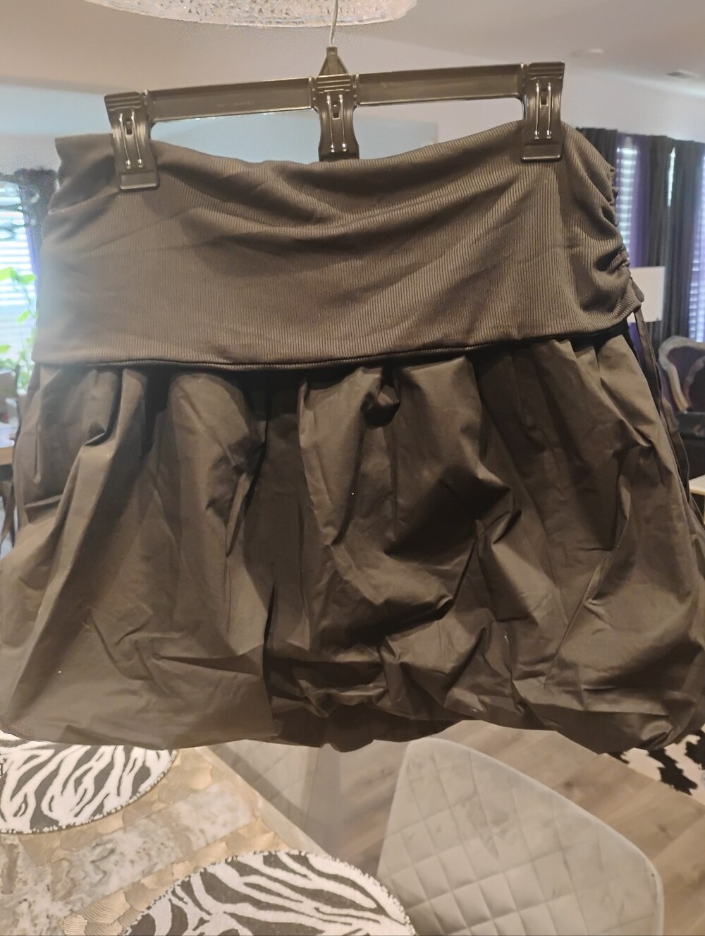 Black Women's Mini Bubble Skirt - Classic Casual